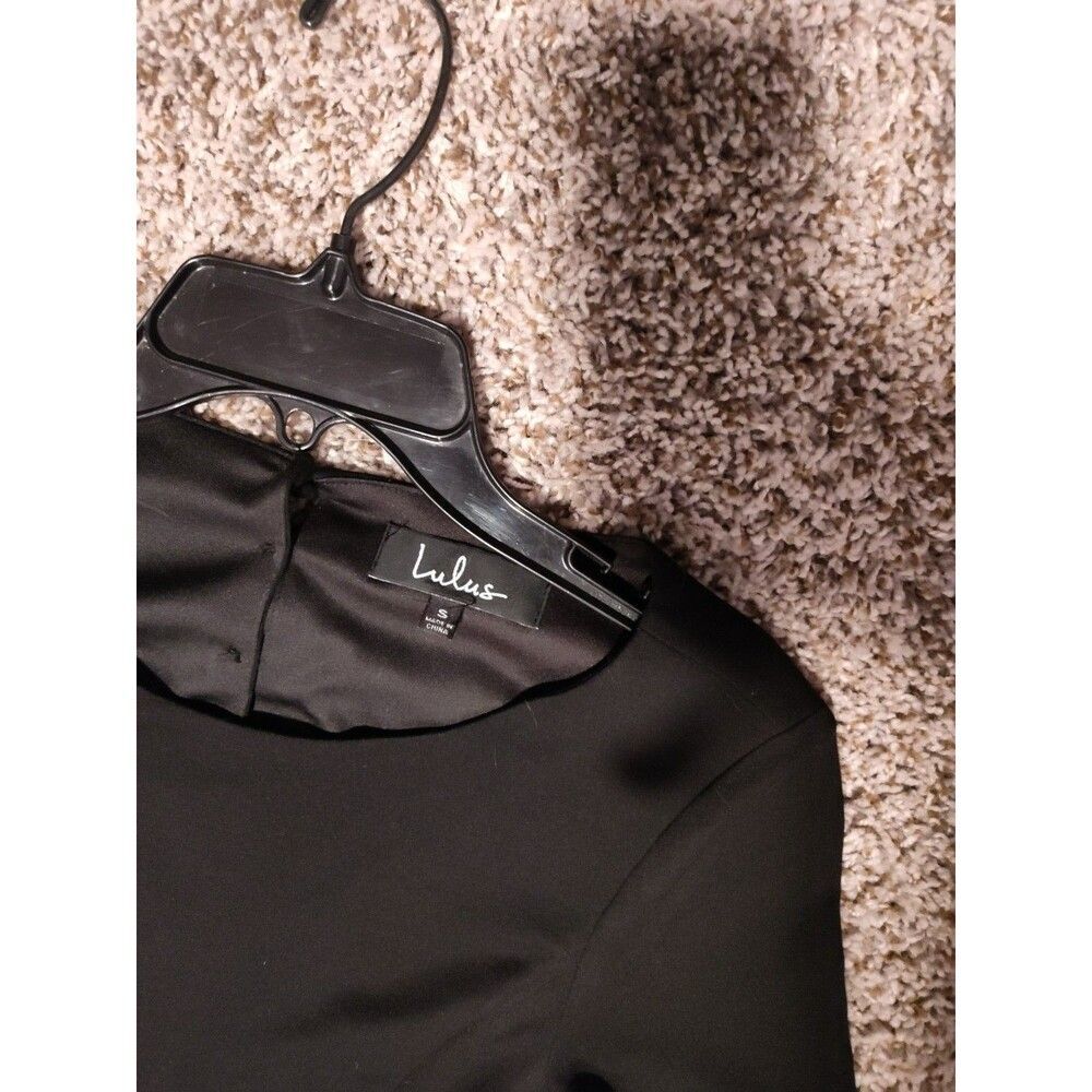 LULUS Garden Bliss Black Long Sleeve Cutout Mini Dress Size Small - Picture 2 of 4